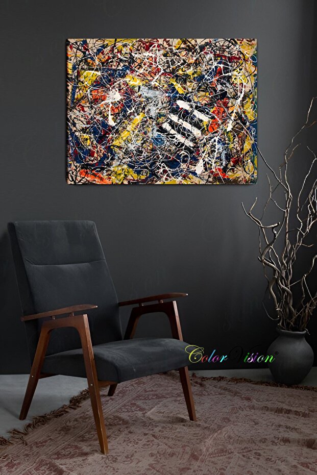 Jackson Pollock Number17 Kanvas Tablo - 2