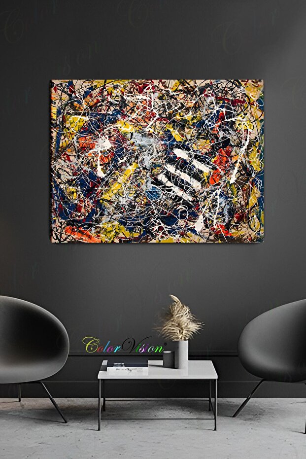 Jackson Pollock Number17 Kanvas Tablo - 3
