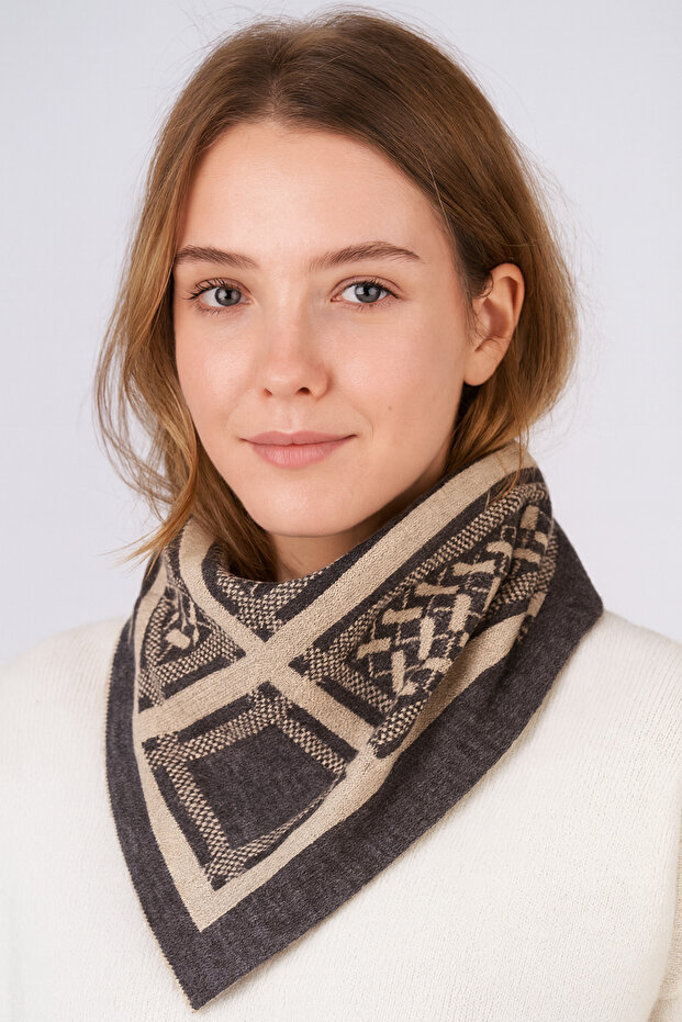 Desenli Triko Fular - 2