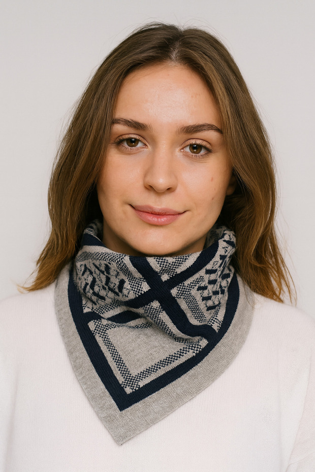 Desenli Triko Fular - 1