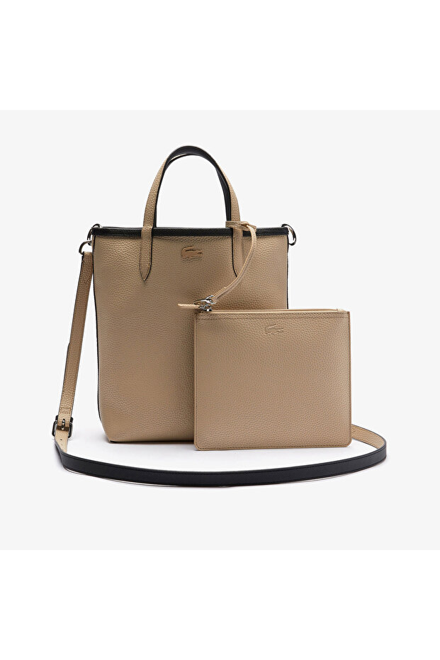 Anna Kadın Çift Taraflı Siyah Omuz Çantası - 8