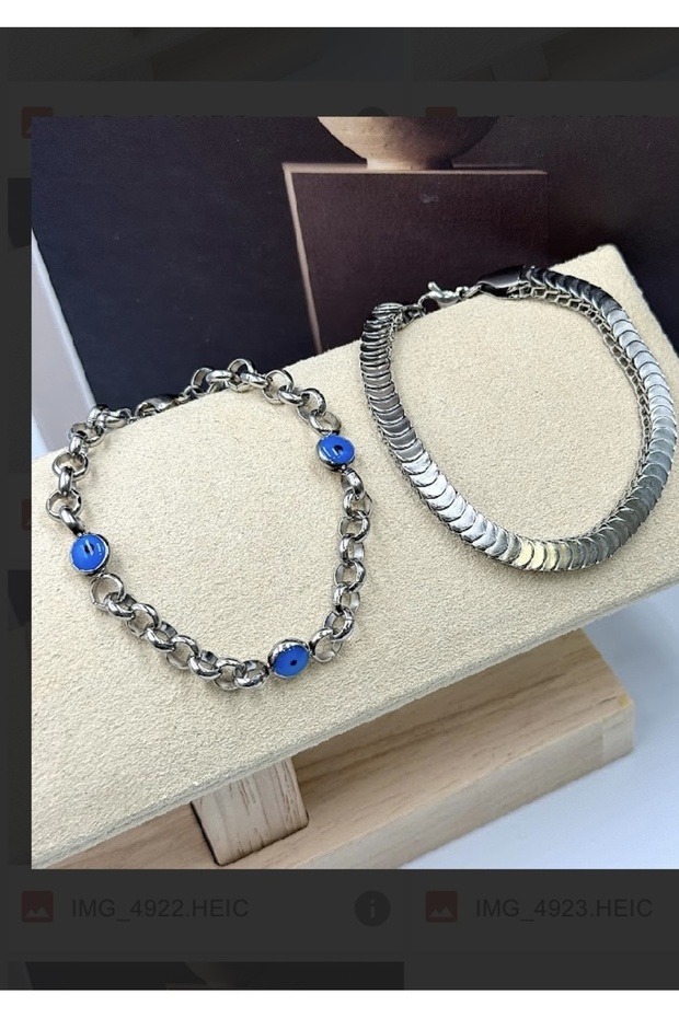 سوار مسطح بتصميم بسيط باللون الفضي - 3