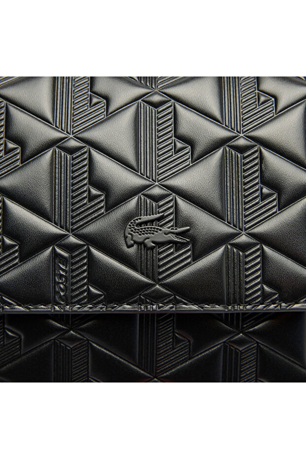 Maheki Kadın Monogram Deri Siyah Omuz Çantası - 6