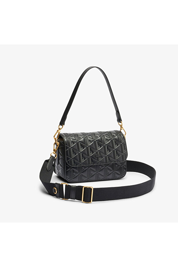 Maheki Kadın Monogram Deri Siyah Omuz Çantası - 4