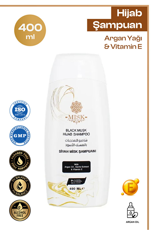 Headscarf Specially for Women | Repairing (Black Shampoo) Argan Oil & Vitamin E, Moisturizing 400 ml