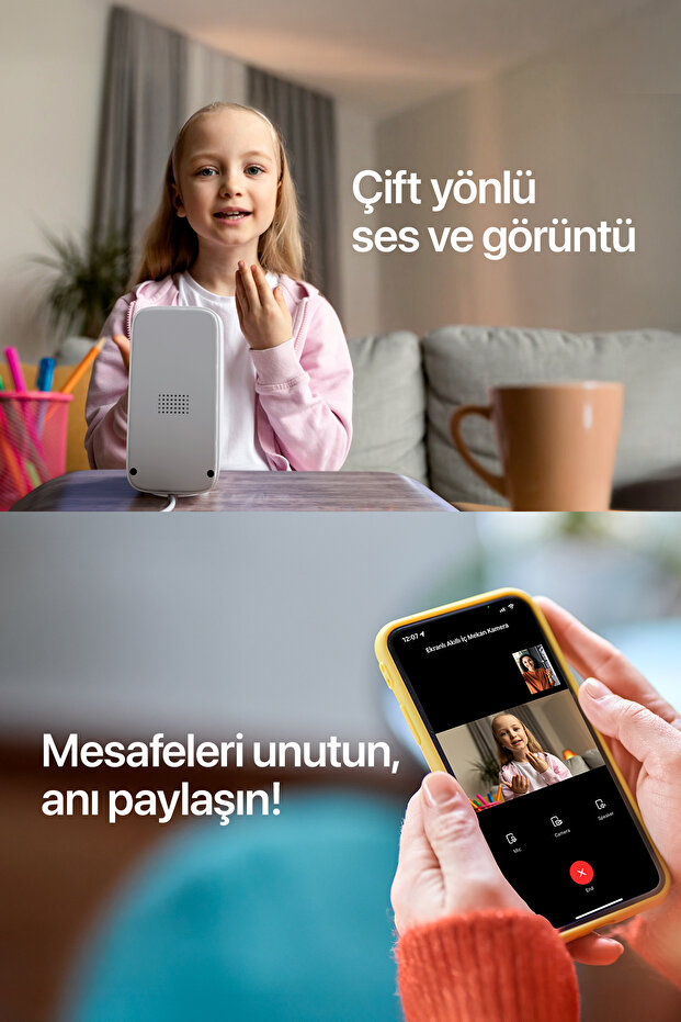 Akıllı Monitörlü İç Mekan Kamera 2K Çift Yön Ses WiFi Mobil Kontrol Ağlama Algılama Baby Cam X7208 - 3