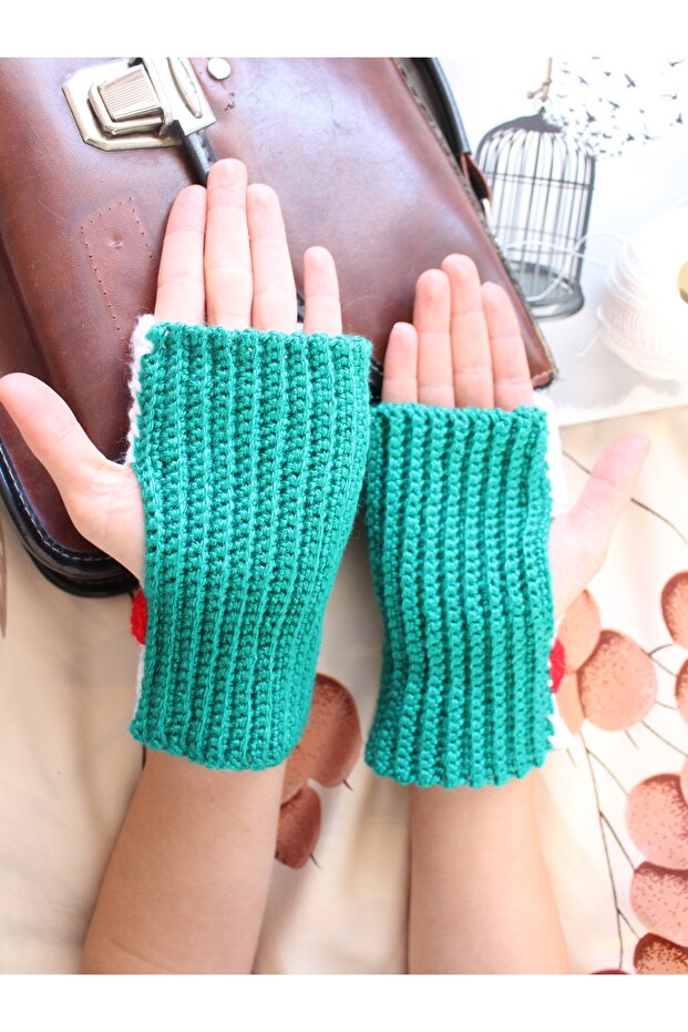 Handmade Fingerless Model Winter Gloves - 4