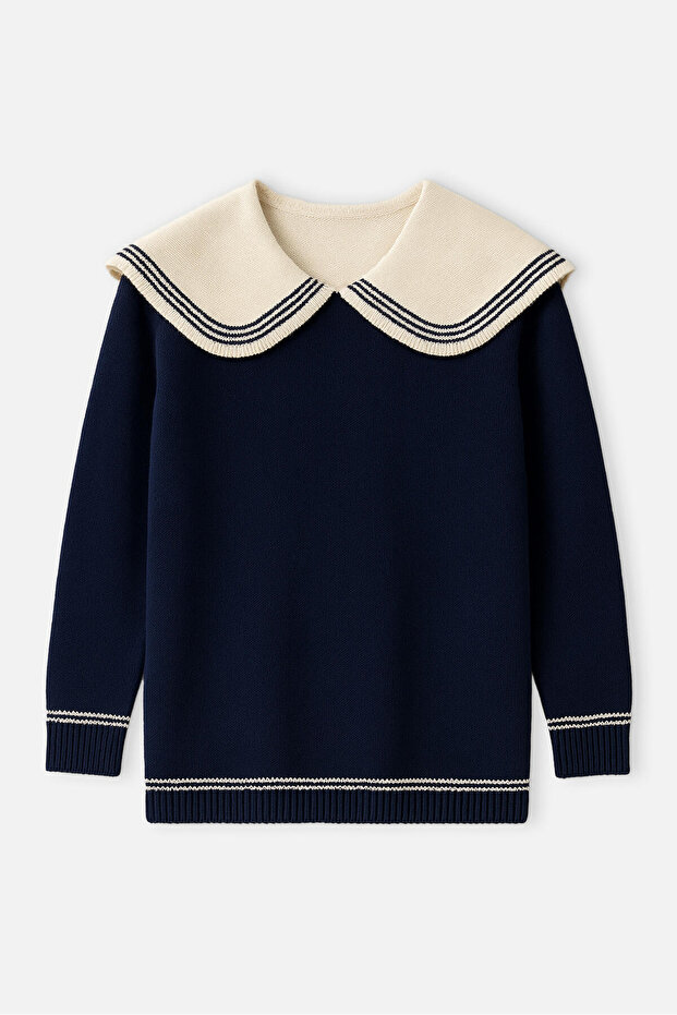 Wide Collar Knitting Sweater