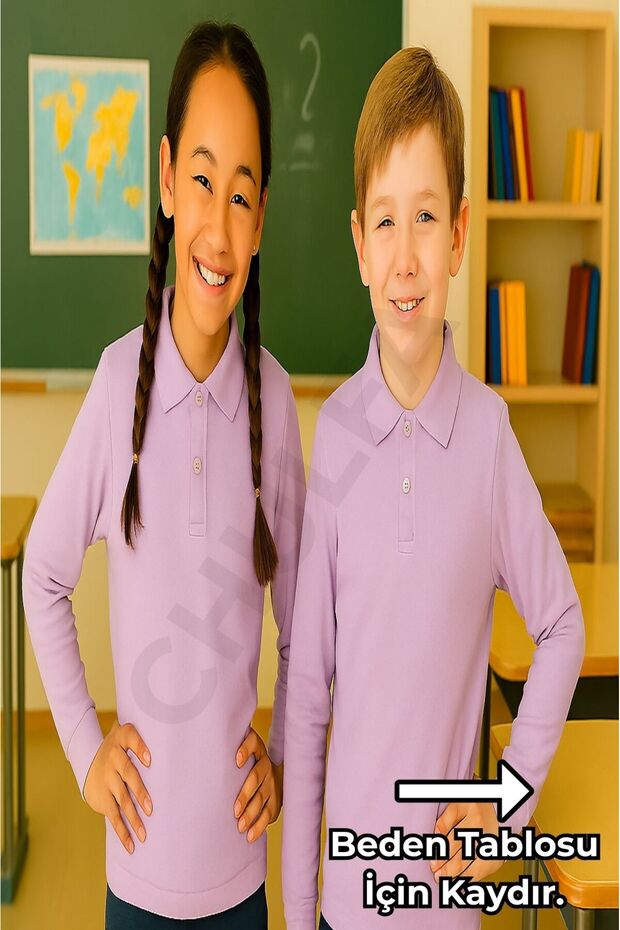 Long Sleeve School Uniform Sweet T-Shirt Unisex 1Pc
