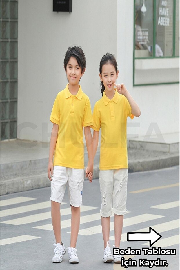 Children's School T-Shirt Polo Collar Unisex 1 Piece