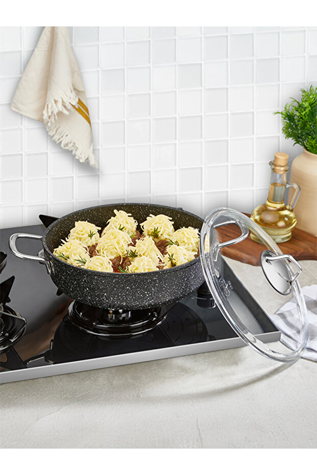 Black Line Granit Karnıyarık Pot 32 cm