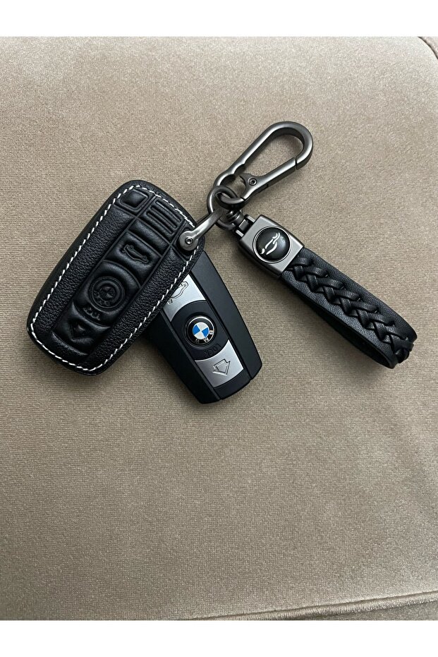 Δερμάτινο κάλυμμα κλειδιού Μαύρο BMW E90 E60 E70 E87 E30 E34 E36 E38 E39 E46 - 3