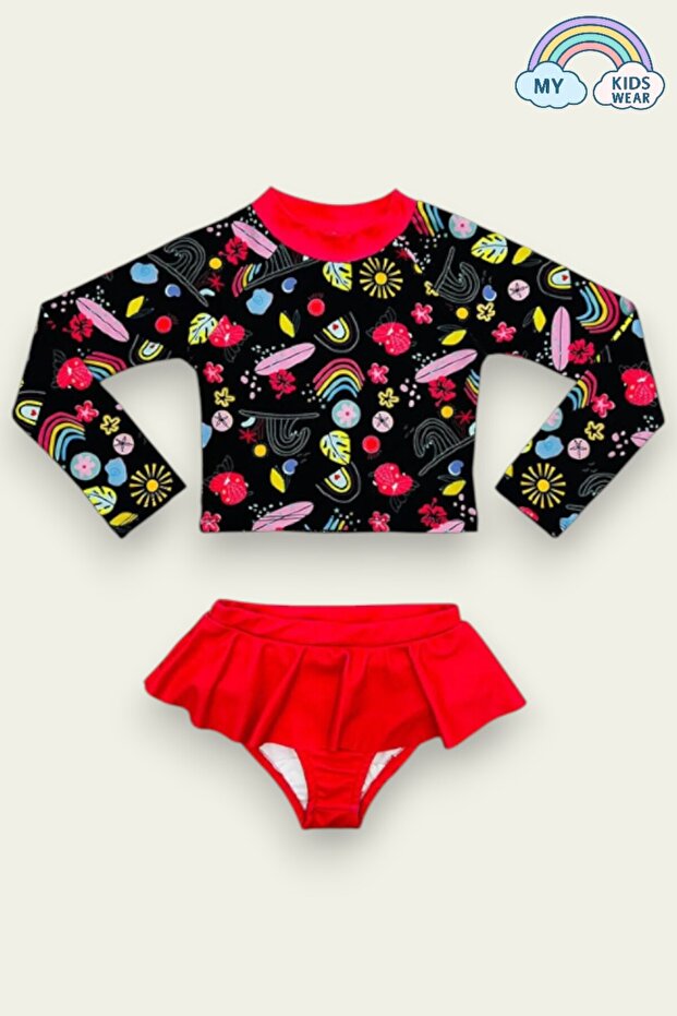 Print Detailed Swimsuit Set