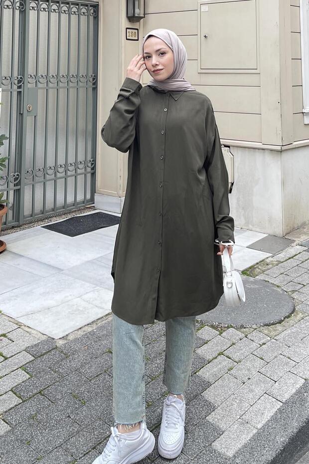 Oversized Khaki Tunic
