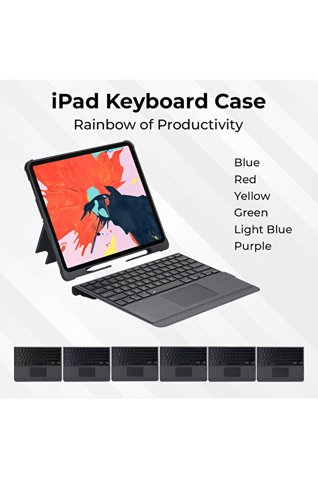 iPad Keyboard Case Folio Combo for 10.2"/Air 10.5" with Backlit Keyboard & Screen Protector - 2