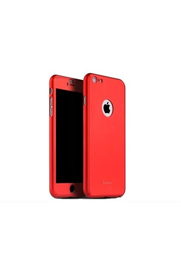 Apple iPhone 7 compatible Full Cover 360 Case Red + Free Screen Protector - 3