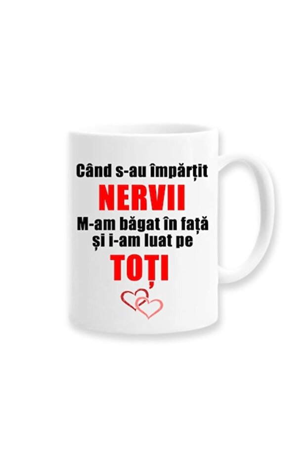 Personalized Mug with Funny Message: 'When nerves were distributed, I stepped to the front and took - 1