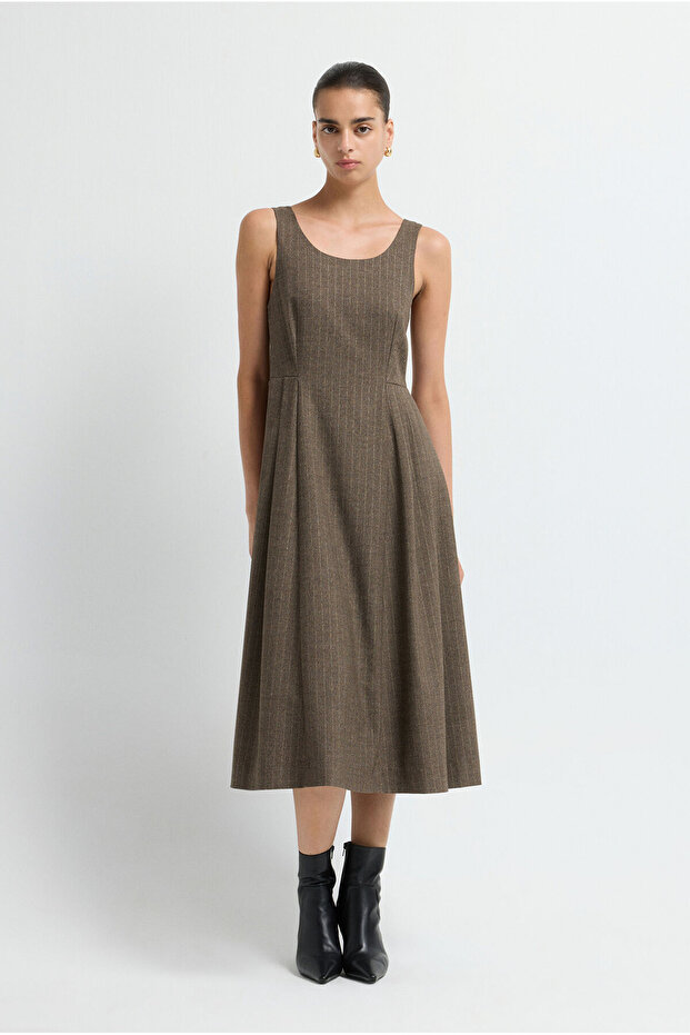 Askılı Midi Elbise - 7