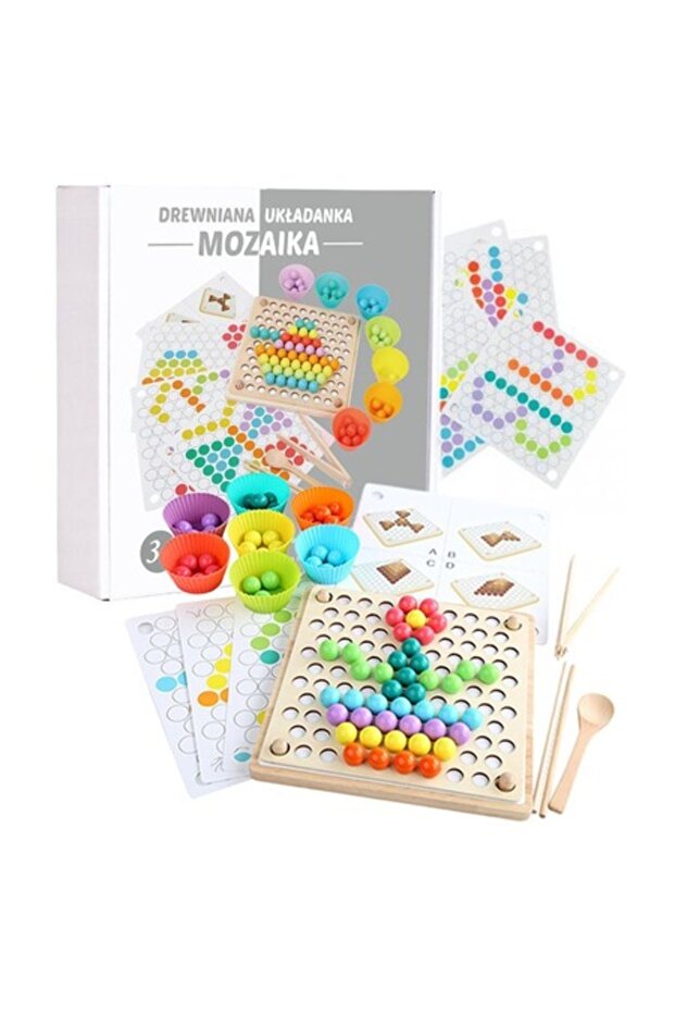 Puzzle mozaic, LearnHow, Lemn, Multicolor - 1