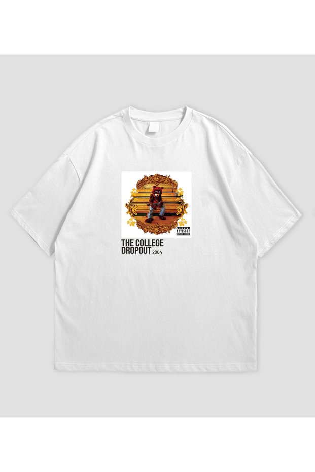 Kanye West Album Printed White Oversize T-Shirt Unisex Cotton Loose Fit T-Shirt
