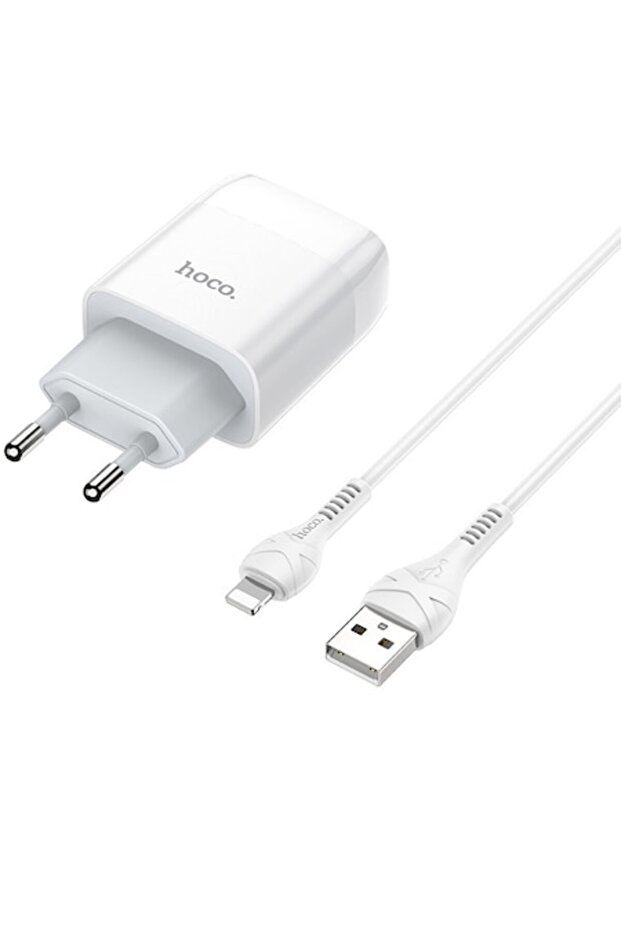 Set încărcător C73A 2xUSB + cablu Lightning, 1m, alb - 1
