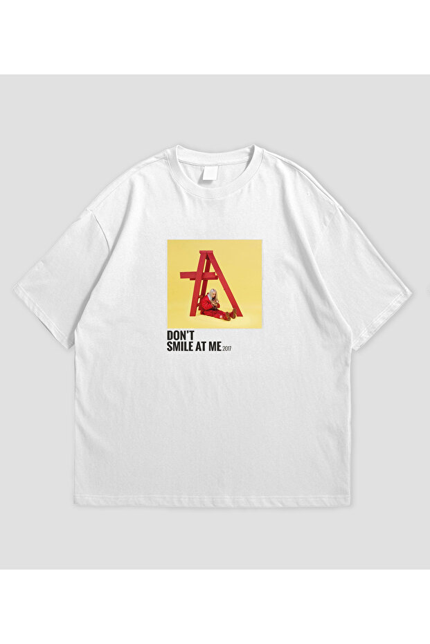 Billie Eilish Album Printed White Oversize T-Shirt Unisex Loose Fit Streetwear