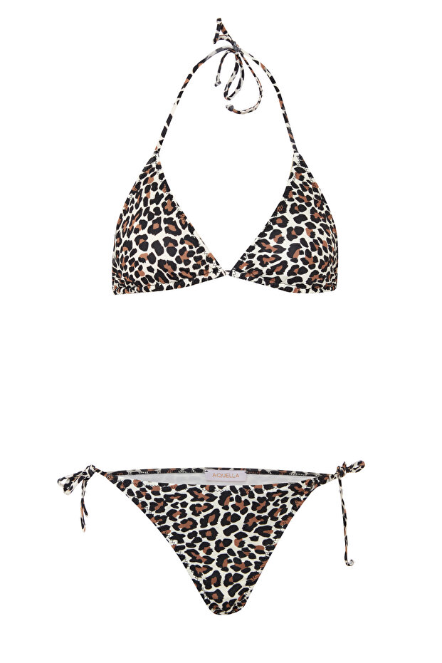 Leopard Pattern Triangle Bikini Set - 1