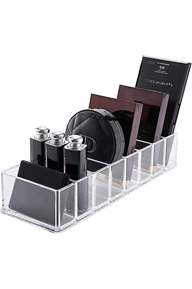 Clear Acrylic Compact Organizer Blushes Highlighters Eyeshadow Makeup Organizer, 8 Spaces