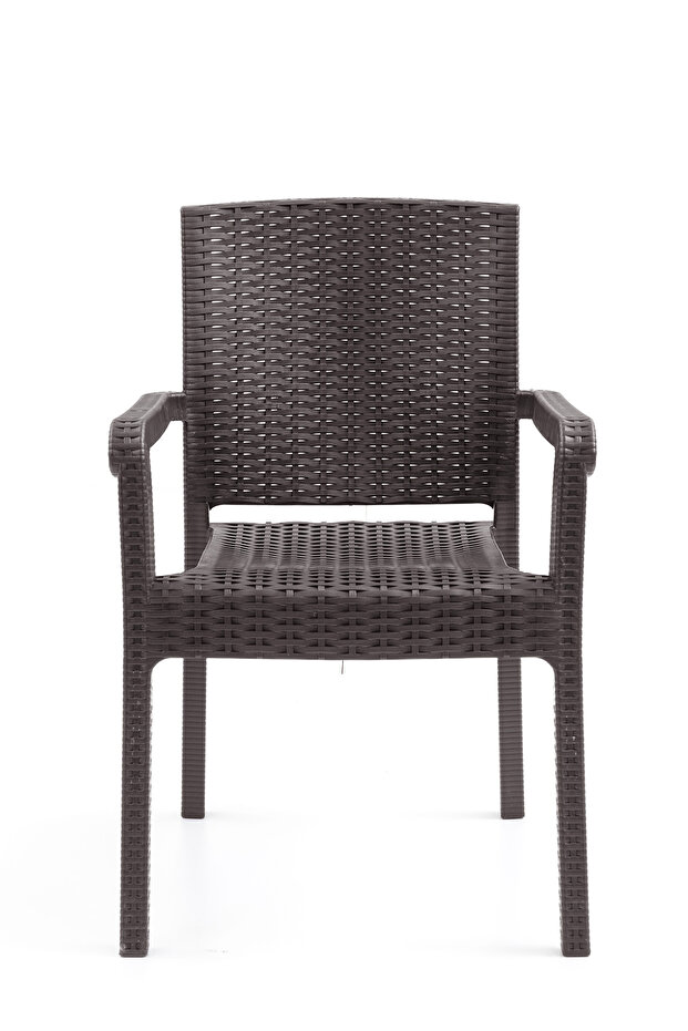 King 2'li Rattan Sandalye Kahve - 3
