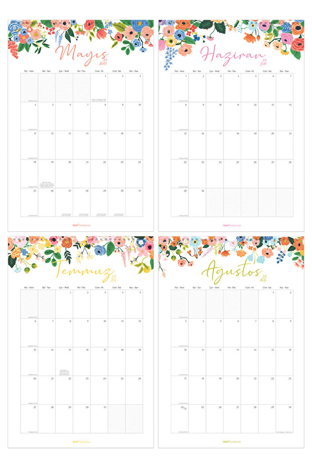 2026 Yılı Duvar Takvimi - 7