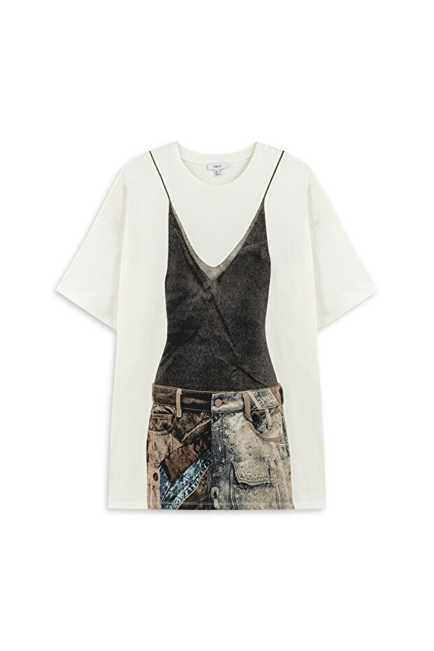 GÖRSEL BASKILI OVERSIZE TİŞÖRT - 3