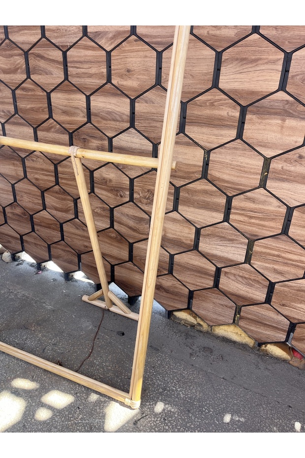 Bambu Hasır Rattan Boy Ayna Çerçevesi Naturel Renk - 3