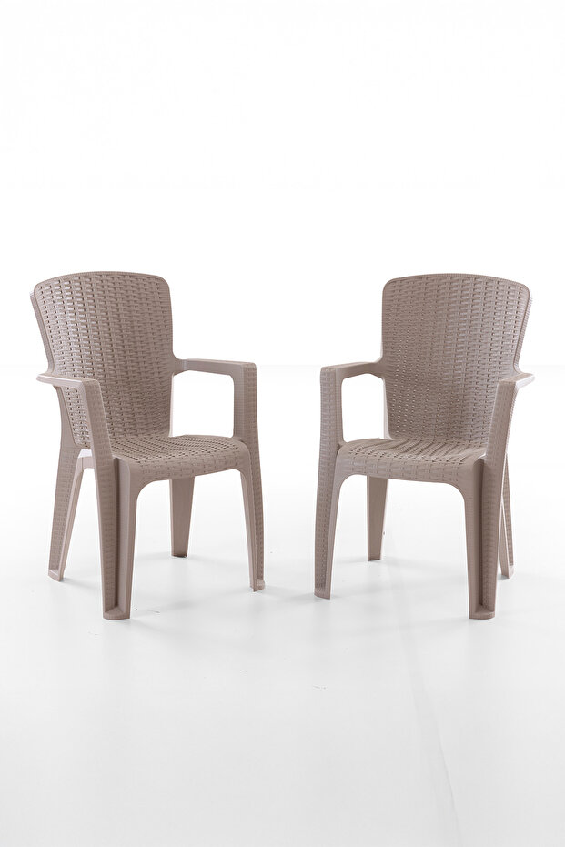 Side 2 Kişilik Rattan Masa Sandalye Takımı Cappuccino - 3