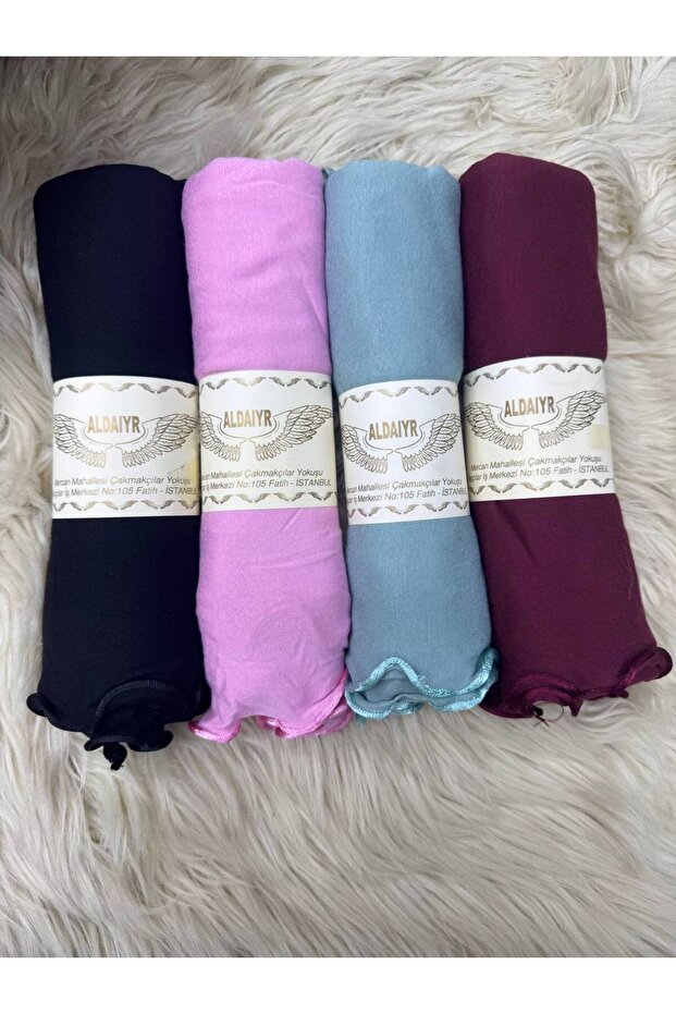 4 قطع من الشالات القطنية الممشطة مع أربطة - 1