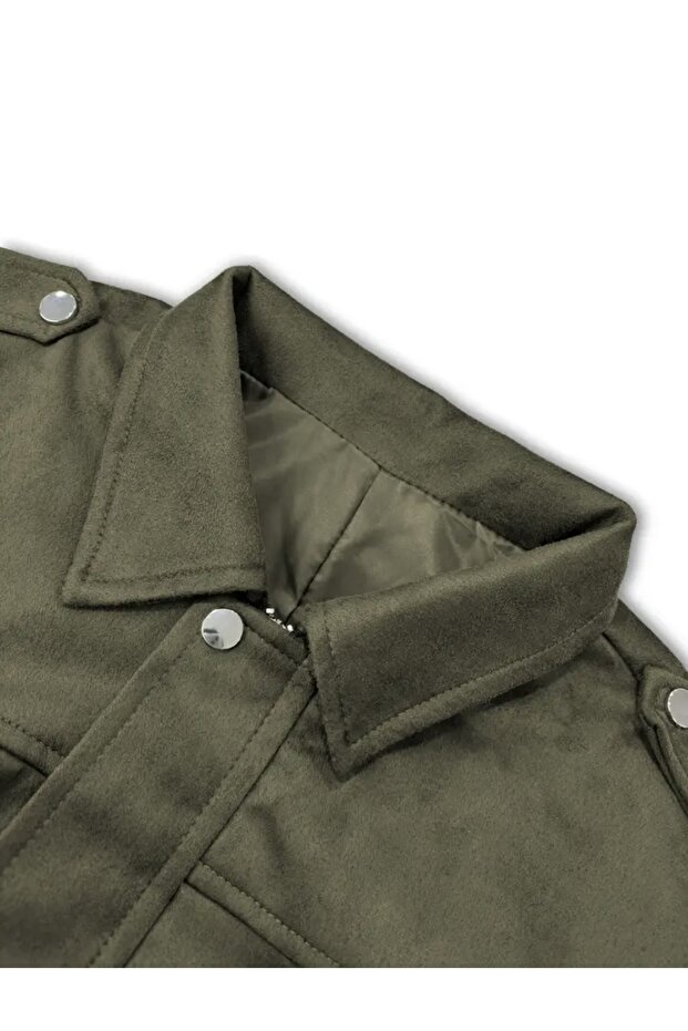 Oversize Bomber Süet Ceket - 4