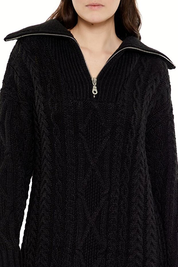 Örgü Mini Kazak Elbise - 3