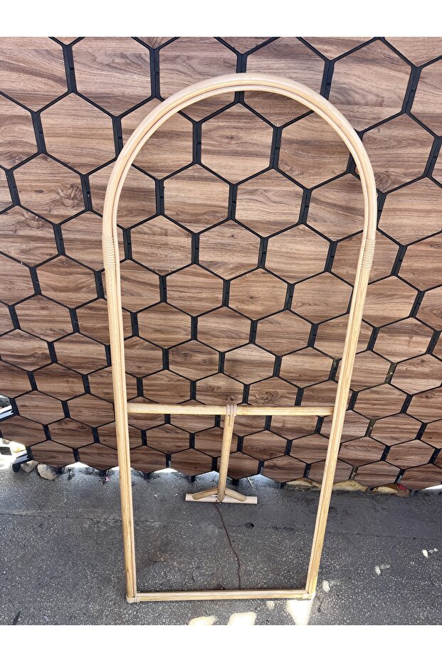 Bambu Hasır Rattan Boy Ayna Çerçevesi Naturel Renk - 4