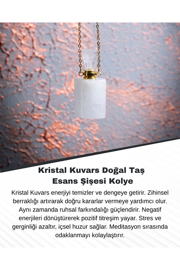 Crystal Quartz Natural Stone Essence Bottle Pendant