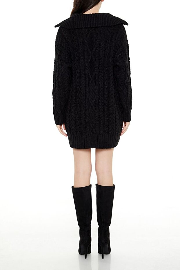 Örgü Mini Kazak Elbise - 5