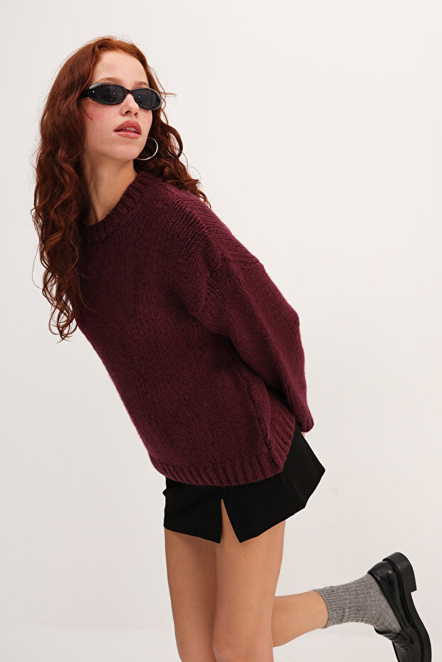 Bisiklet Yaka Basic Triko Kazak K251091 - 1