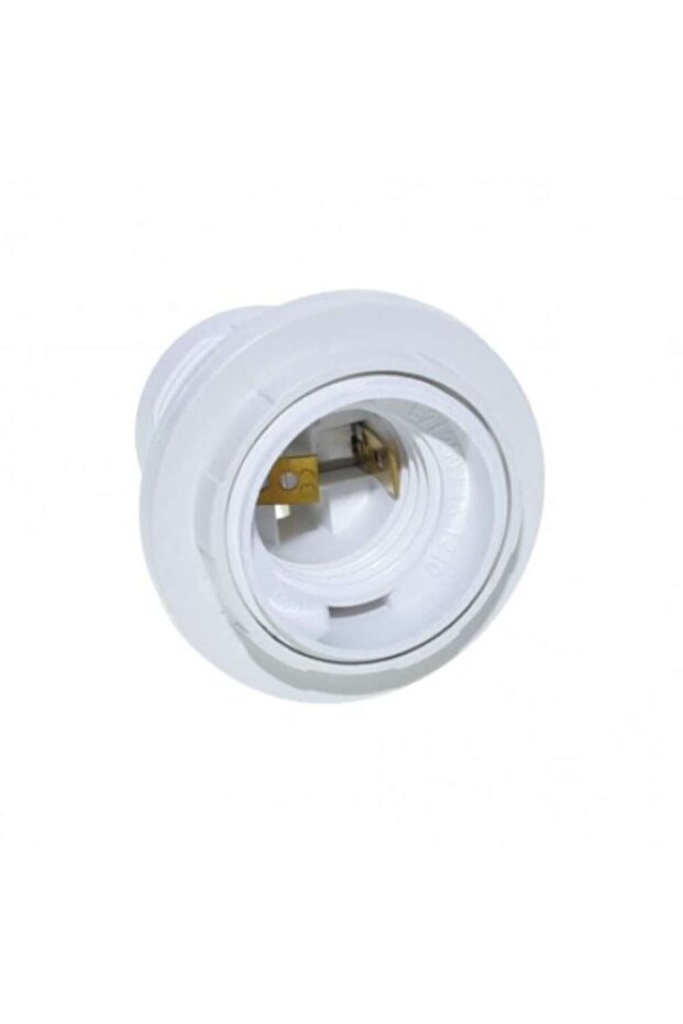 Plastic Socket with E27 Holder and Lampshade, White - 2