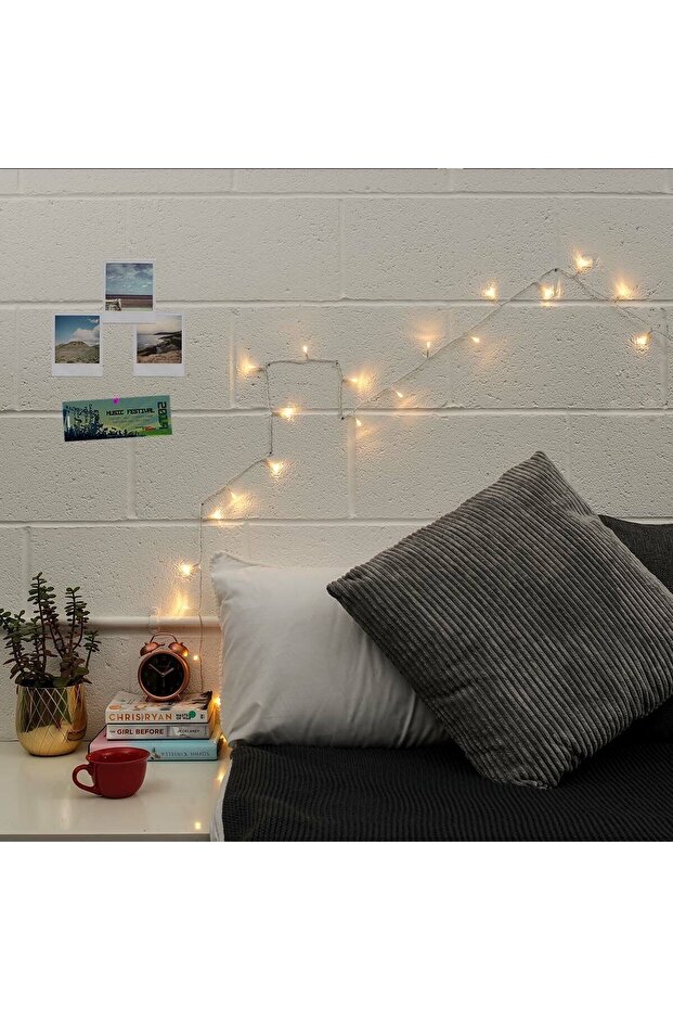 Christmas Installation, 5 m, 50 LEDs, Linear, Warm White, 8 Light Games, Transformer with Remote Con - 2