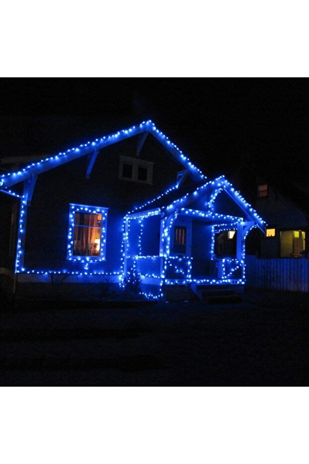Christmas Installation, 40 m, 400 LEDs, Linear, Blue, 8 Lighting Modes, Transformer with Remote, Int - 2