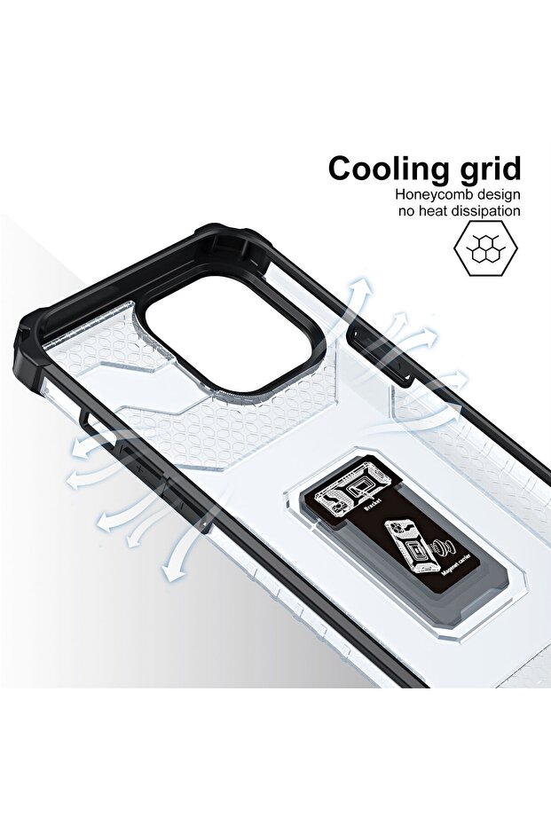 Protective Case for Apple iPhone 13 Pro Acrylic Armor with Stand Black - 5