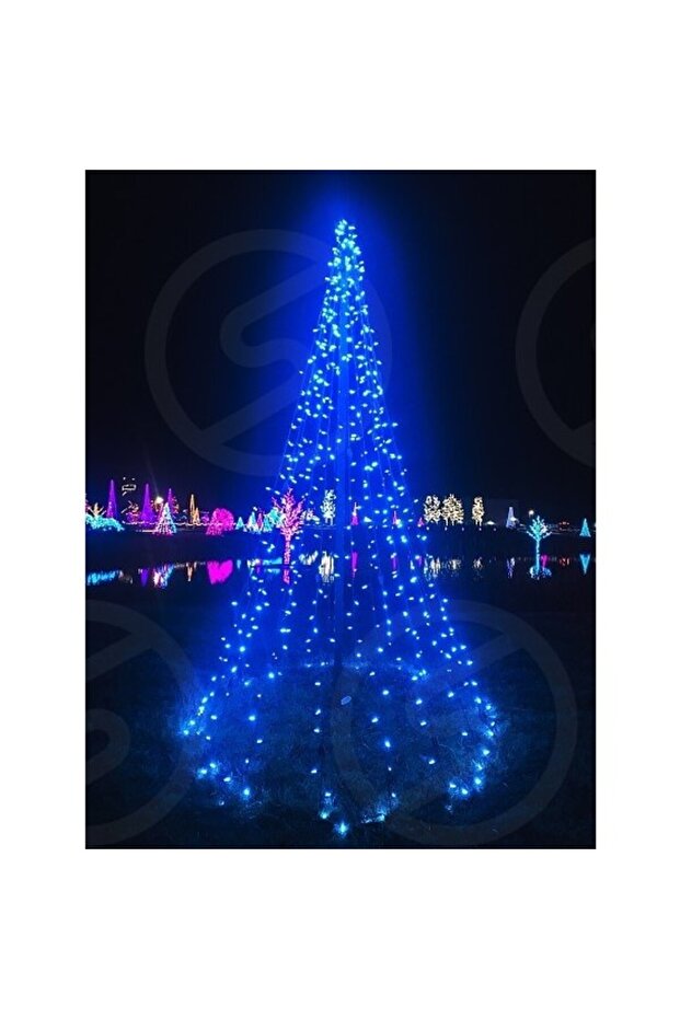 Christmas Installation, 40 m, 400 LEDs, Linear, Blue, 8 Lighting Modes, Transformer with Remote, Int - 5