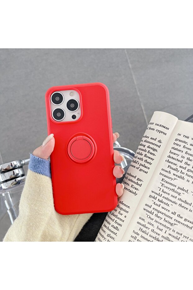 Protective case compatible with Apple iPhone 11 Pro Max Liquid Silicone Ring Red - 2