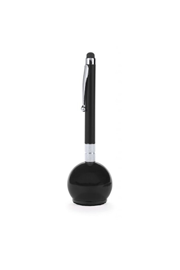 Stylus compatible with touch screen devices, with pen tip and included stand, Black - 1