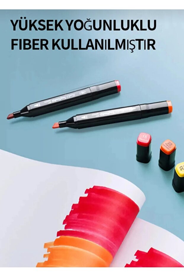 48'li Çift Uçlu Marker Kalem Seti Çanta Set Double Art Marker - 5