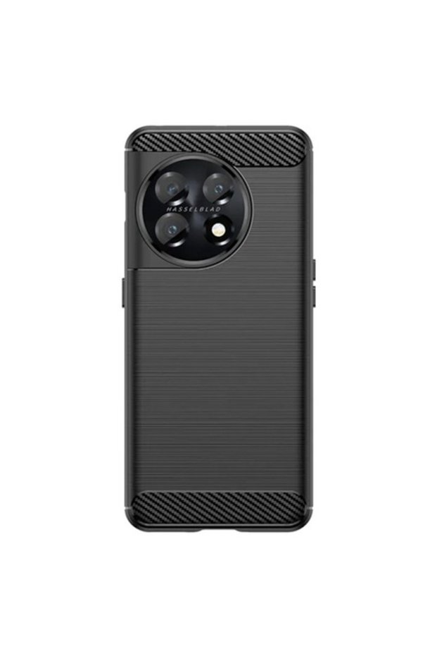Phone Case Compatible with OnePlus 11, Silicone Material with Carbon Inserts, Black