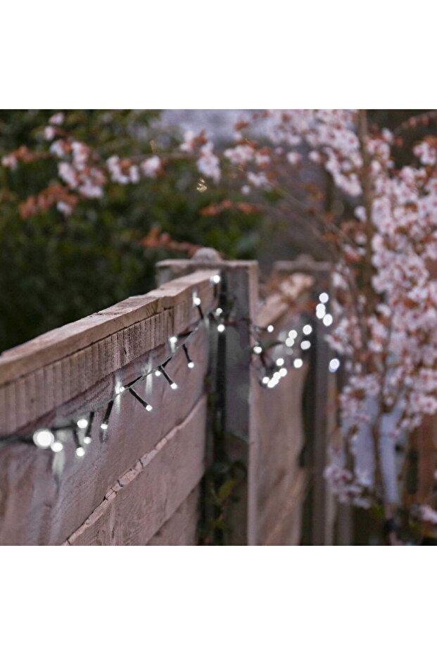 Christmas Installation, 15 m, 150 LEDs, Linear, Cold White, 8 Light Modes, Transformer with Remote C - 5